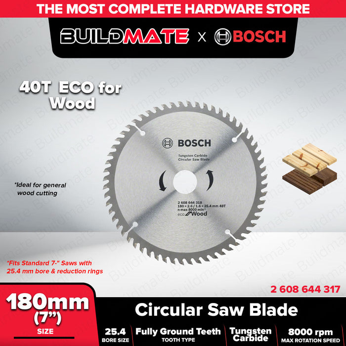 BUILDMATE Bosch Circular Saw Blade Wheel 7-1/4" 40T | 60T Standard for Wood Blade Saw Blades • BAX