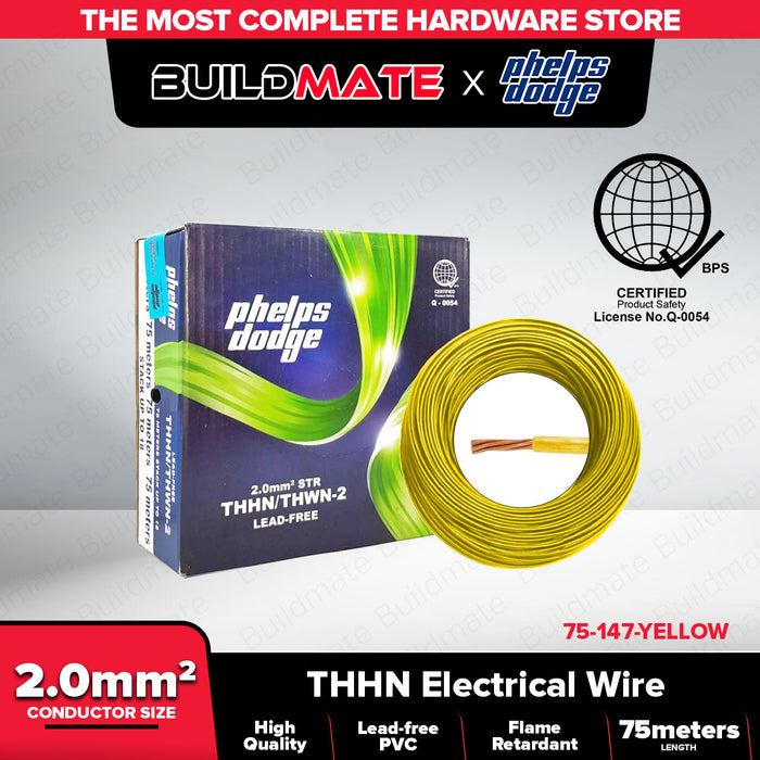 BUILDMATE Phelps Dodge THHN THWN-2 Electric Wire 2.0mm² / 3.5mm² Stranded Copper Building Wire Cable Flame Retardant PVC Nylon