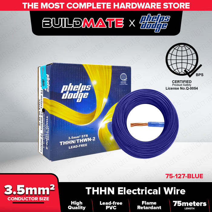 BUILDMATE Phelps Dodge THHN THWN-2 Electric Wire 2.0mm² / 3.5mm² Stranded Copper Building Wire Cable Flame Retardant PVC Nylon