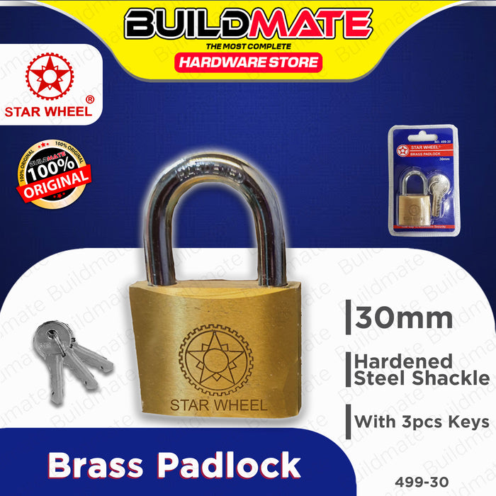 Starwheel Brass Padlock 25mm / 30mm / 40mm / 50mm / 60mm