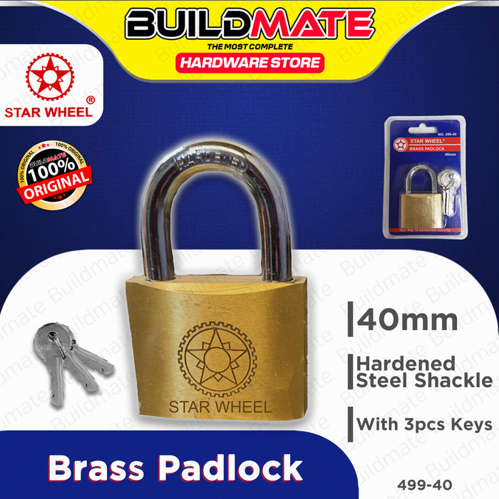 Starwheel Brass Padlock 25mm / 30mm / 40mm / 50mm / 60mm