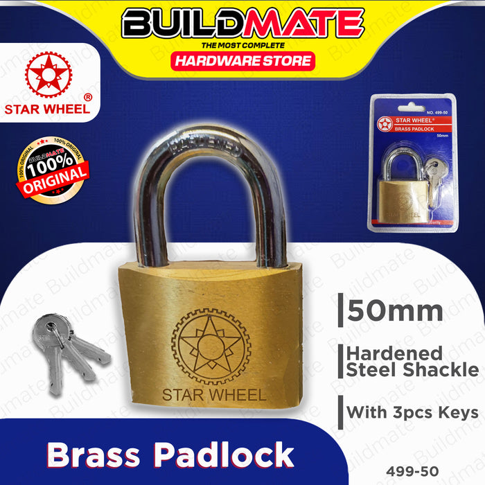 Starwheel Brass Padlock 25mm / 30mm / 40mm / 50mm / 60mm