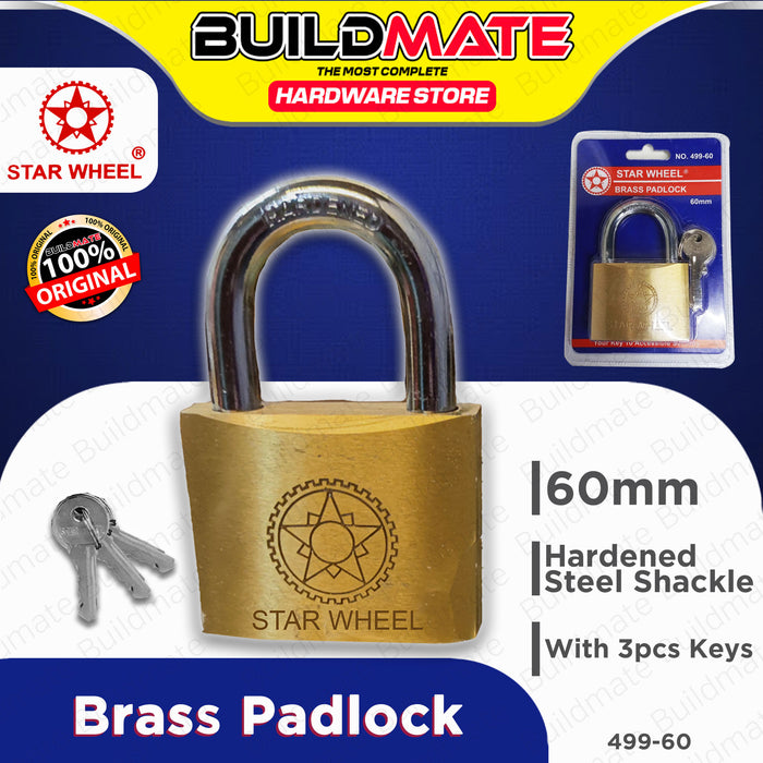 Starwheel Brass Padlock 25mm / 30mm / 40mm / 50mm / 60mm