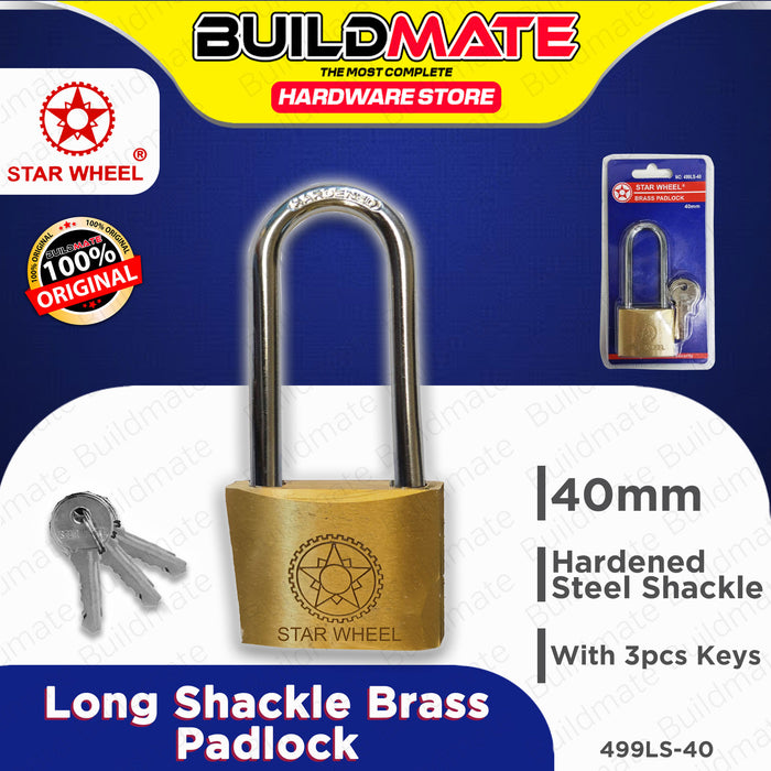 Starwheel Long Shackle Brass Padlock 30mm / 40mm / 50mm