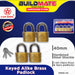 Starwheel 4-pc Keyed Alike Brass Padlock 30mm / 40mm / 50mm