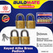 Starwheel 4-pc Keyed Alike Brass Padlock 30mm / 40mm / 50mm