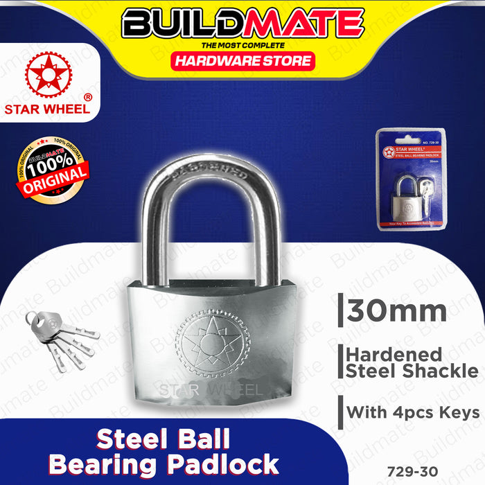 Starwheel Steel Ball Bearing Padlock 30mm / 40mm / 50mm / 60mm