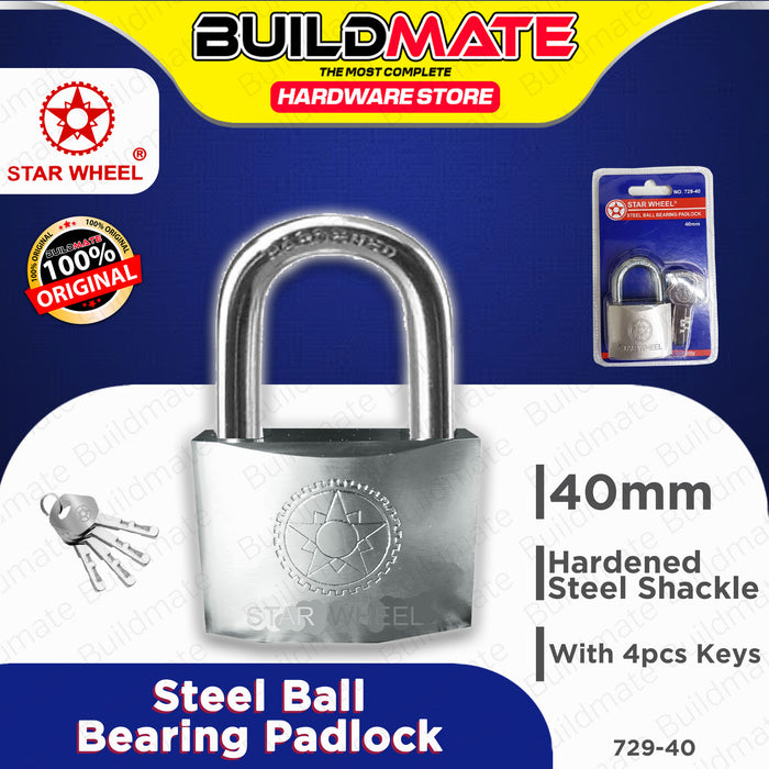Starwheel Steel Ball Bearing Padlock 30mm / 40mm / 50mm / 60mm