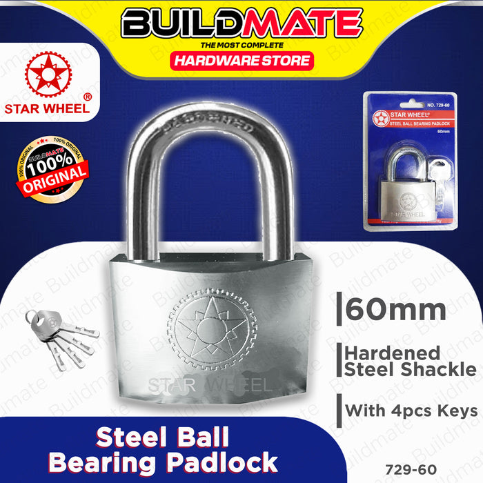 Starwheel Steel Ball Bearing Padlock 30mm / 40mm / 50mm / 60mm