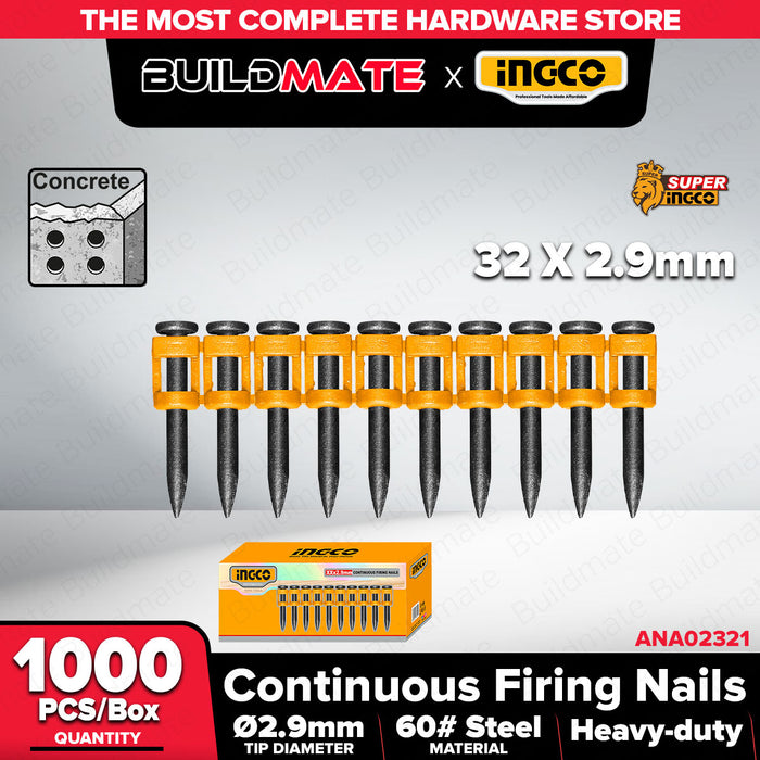 Buildmate x INGCO Continuous Firing Nails 32/38mm 2.9mm 1000pcs ANA02321/2381 IHT