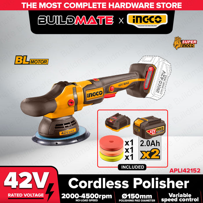Buildmate x INGCO 42V Brushless Cordless Polisher 150mm Buffer APLI42152 CPT