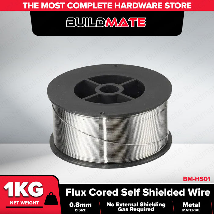 Buildmate Brand Flux Cored Self Shielding Wire 1KG Metal 0.8MM for welding applications HS01