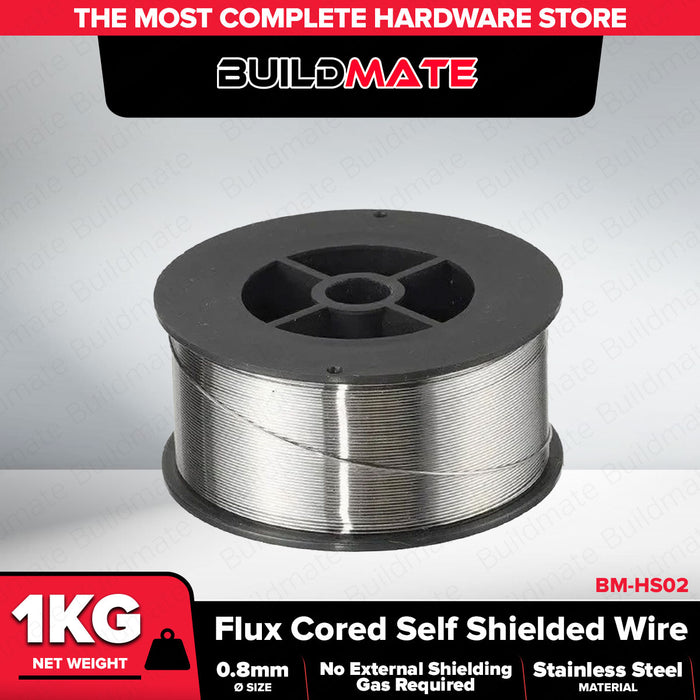 Buildmate Brand Flux Cored Self Shielding Wire 1KG Stainless Steel 0.8MM for welding applications HS02