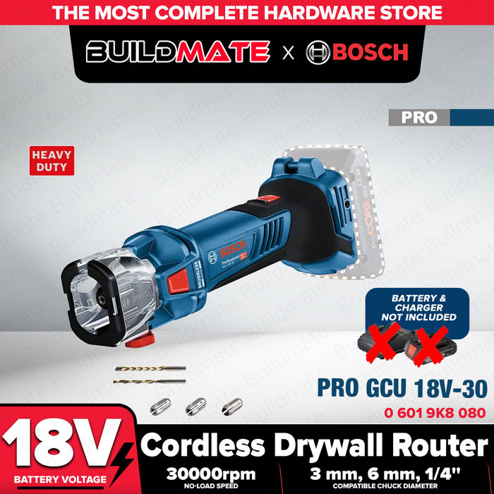 Buildmate x BOSCH SOLO Cordless Spiral Saw 18V Brushless Drywall Cut-Out Tool GCU 18V-30 06019K8080 BLC