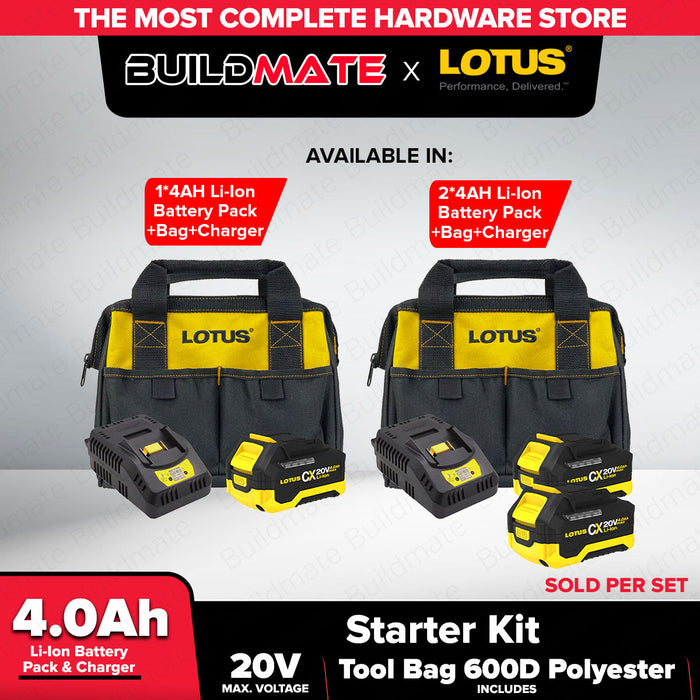 Lotus Starter Kit Cordless Battery and Charger with Tool Bag LPT
