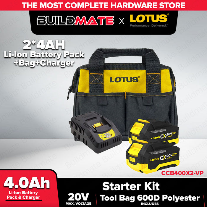 Lotus Starter Kit Cordless Battery and Charger with Tool Bag LPT