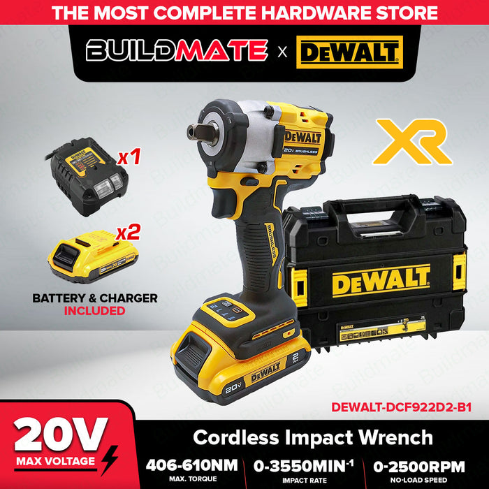 DEWALT 20V Max 1/2" Compact Impact WR- Detent | 406-610 Nm | DCF922D2-B1