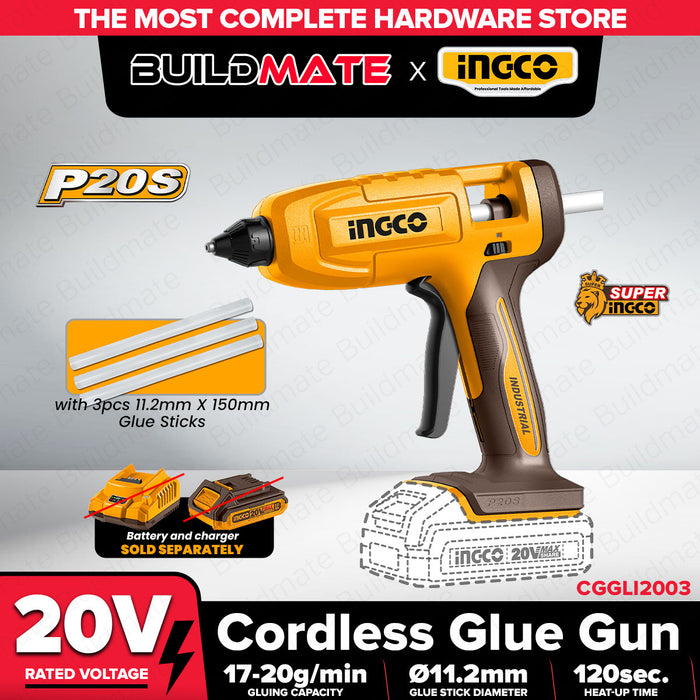 Buildmate x INGCO 20V Cordless Glue Gun 11.2mm CGGLI2003 ICPT