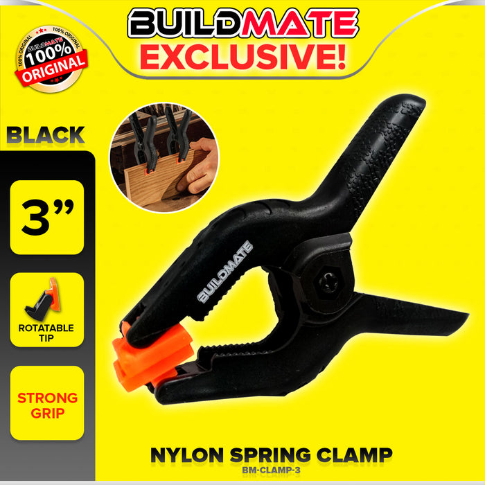 BUILDMATE Brand / MARS TOOLS Nylon Spring Clamp 3" / 4" Heavy Duty Plastic Backdrop Clip / Holder for Woodworking and Craft