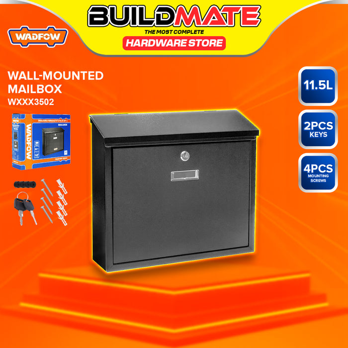 BUILDMATE Wadfow Wall-Mounted Mailbox With Secure Lock & Key Weatherproof Lockable Outdoor Postbox Mail Delivery Storage Letterbox for Home & Office - WHT