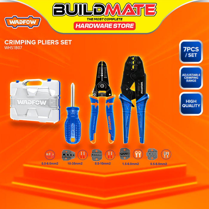 BUILDMATE Wadfow 7pcs Crimping Pliers Set Multi-Function Electrical Wire Termination Connector Crimping Tool Kit WHS1B07 - WHT