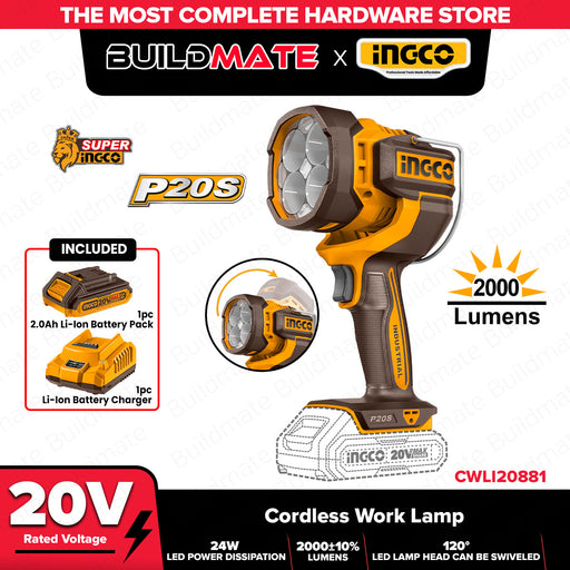 Ingco Cordless Work Lamp CWLI20881 - ICPT