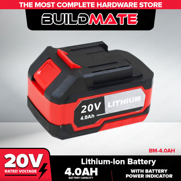 BUNDLE DEALS BUILDMATE 20V Brushless Impact Wrench w/ Lithium-ion Battery and Charger | Extra Battery 4.0Ah for Cordless Impact Wrench - BM-IW20V BM-4.0AH
