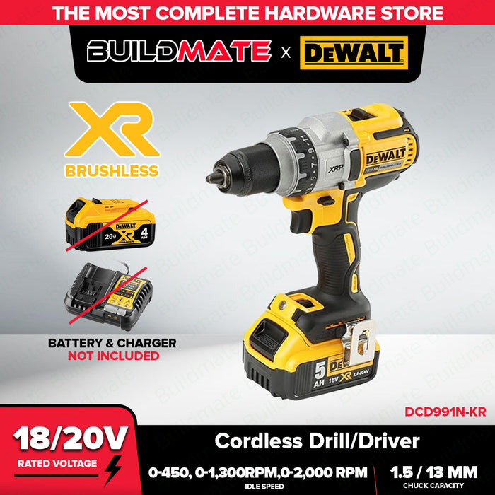 Buildmate x DEWALT SOLO 20V XR Max Brushless Cordless Drill/Driver 13MM 3-Speed 90Nm DCD991N-KR