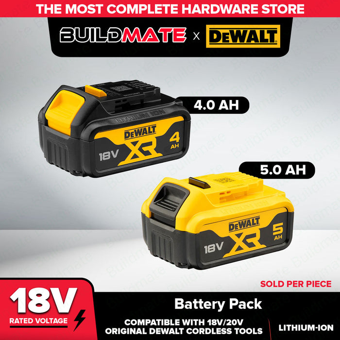 BUILDMATE x DEWALT Battery Pack | 18V–20V Max Li-Ion 5.0Ah / 4.0Ah Compatible DCB184-B1 / DCB182-B1