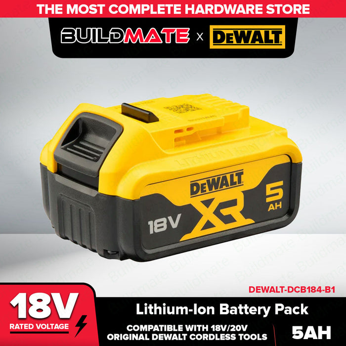 BUILDMATE x DEWALT Battery Pack | 18V–20V Max Li-Ion 5.0Ah / 4.0Ah Compatible DCB184-B1 / DCB182-B1
