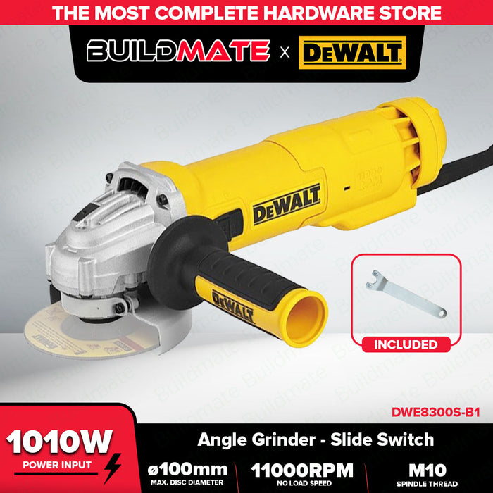 Buildmate x DEWALT 100M 1000W SMALL ANGLE GRINDER SLIDE SWITCH DWE8300S-B1