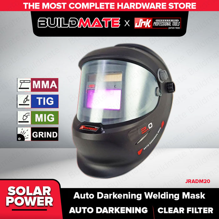 JR KAWASAKI Solar Powered Auto Darkening Welding Mask Helmet JRADM20 •BUILDMATE•