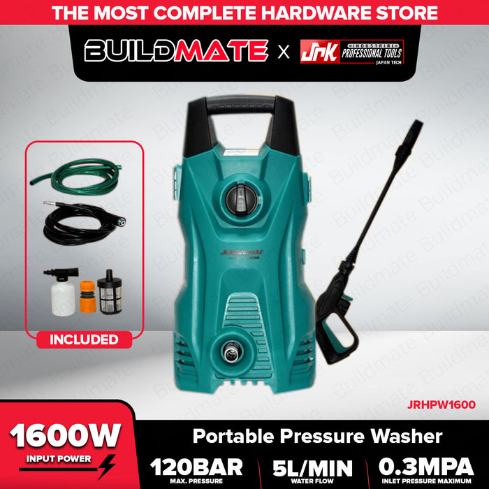 JR KAWASAKI Portable Pressure Washer 1600W JRHPW1600  •BUILDMATE•