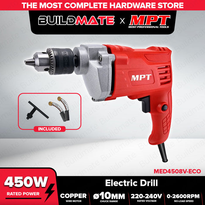 MPT 450W Electric Drill 10mm MED4508V-ECO PT • MOST PROFESSIONAL TOOLS •
