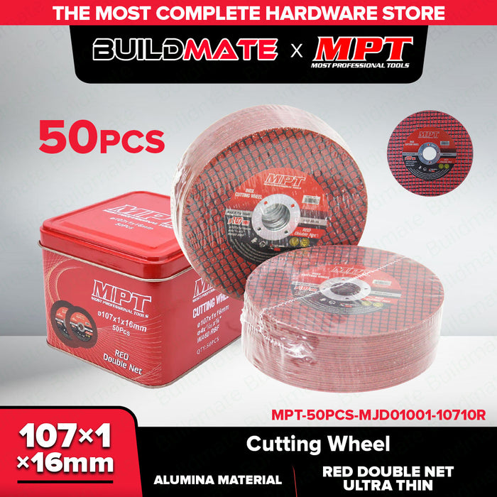 Buildmate x MPT Ultra Thin Cutting Disc Wheel 4" 107mm Double Net Red [SOLD PER CAN | PER PC] MUD01001-1071DR&nbsp;