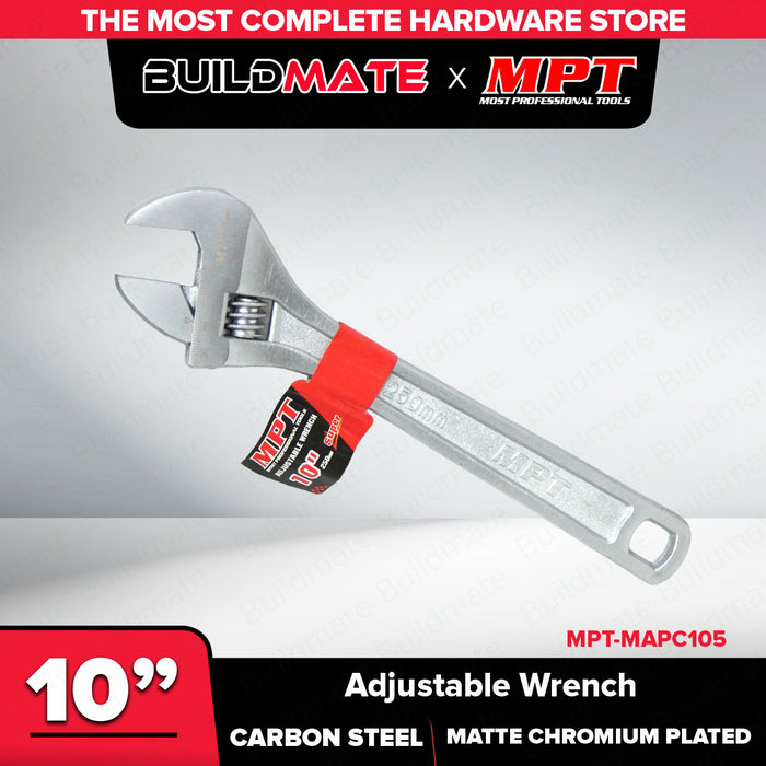 Buildmate x MPT Adjustable Wrench 10" Heavy Duty Hand Tool MHC01001-10