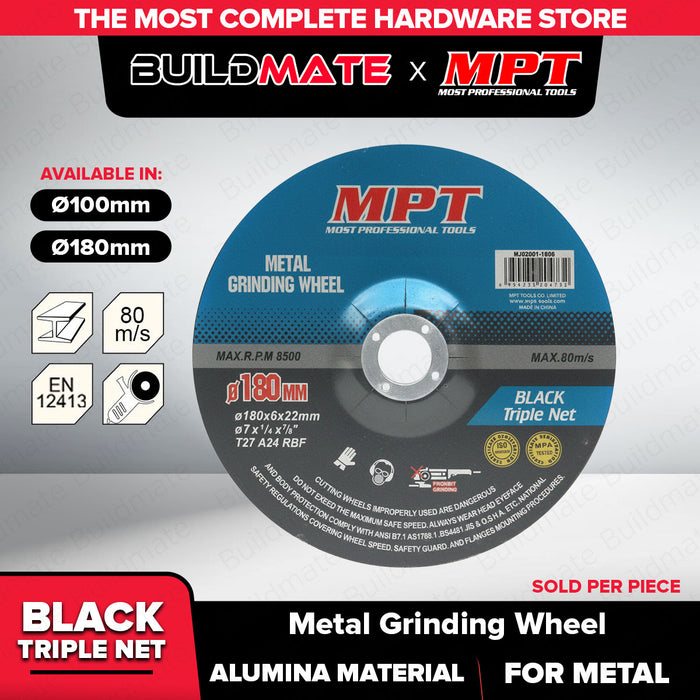 Buildmate x MPT Grinding Wheel 4" | 7" (100mm | 180mm) Heavy Duty Metal Grinding Disc