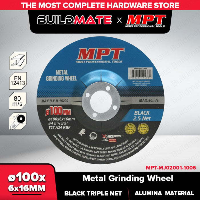 Buildmate x MPT Grinding Wheel 4" | 7" (100mm | 180mm) Heavy Duty Metal Grinding Disc
