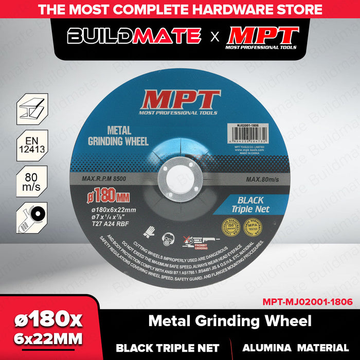Buildmate x MPT Grinding Wheel 4" | 7" (100mm | 180mm) Heavy Duty Metal Grinding Disc