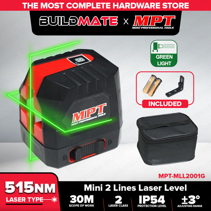 MPT Mini 2 Lines Line Laser Level MLL2001G PT • MOST PROFESSIONAL TOOLS •