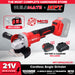 MPT 21V Brushless Li-Ion Cordless Angle Grinder (1pc 4.0MAH Battery) MPAG2103.B1 CL • MOST PROFESSIONAL TOOLS •