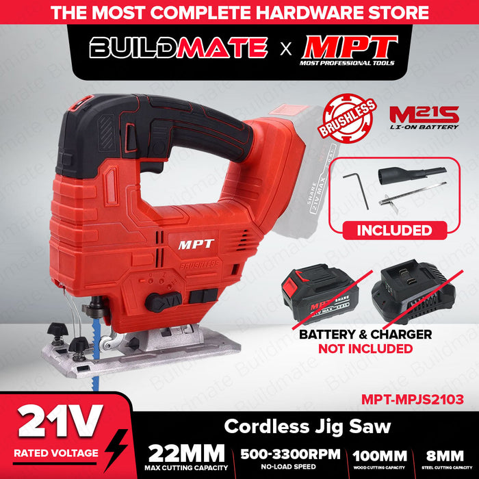 MPT 21V Brushless Li-Ion Cordless Jig Saw (BARE TOOLS ONLY) MPJS2103 CL • MOST PROFESSIONAL TOOLS •