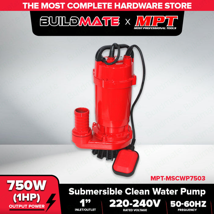 MPT 370W | 750W Submersible Clean Water Pump 60Hz MSCWP3703 | MSCWP7503 • MOST PROFESSIONAL TOOLS •