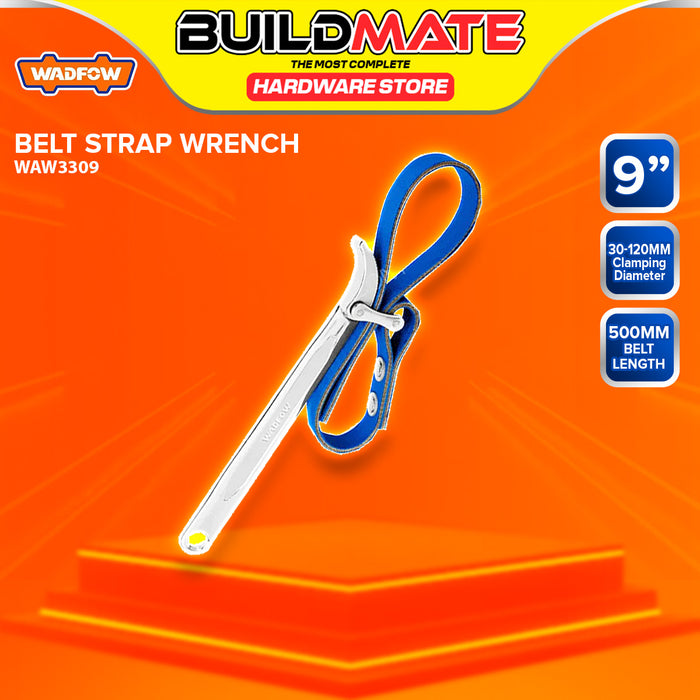 BUILDMATE Wadfow Belt Strap Wrench 9" Multi-Purpose Adjustable Rubber Chain Oil Filter Grip Puller Disassembly Tool WAW3309 - WHT