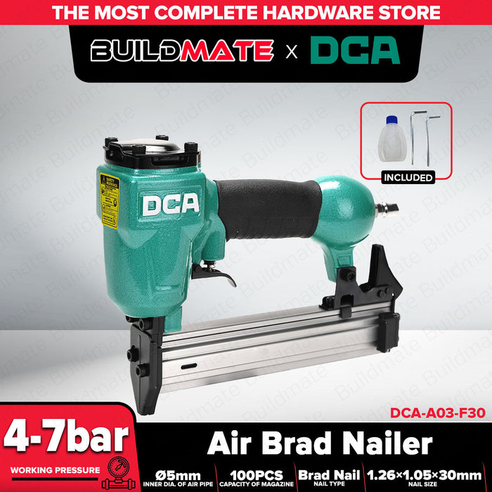 Buildmate x DCA Heavy Duty 5mm Pneumatic Air Brad Nailer 10-30mm A03-F30