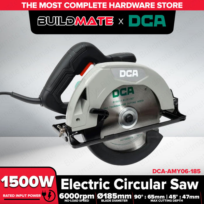 Buildmate x DCA Heavy Duty Electric Circular Saw 1500W w/ 180 (7in) x1.8x25.4x 40T TCT Saw Blade Wood AMY06-185