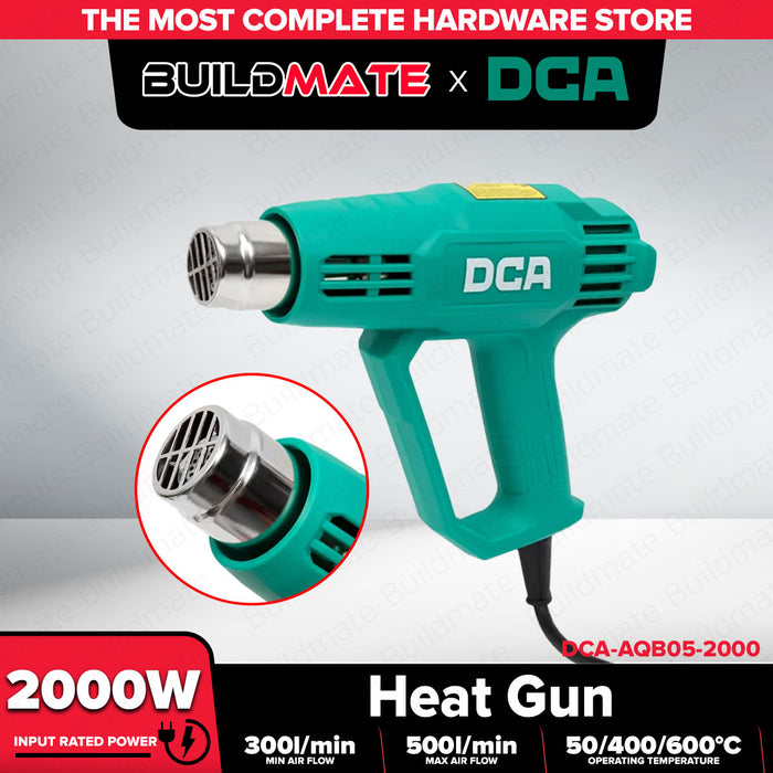 Buildmate x DCA Heavy Duty Heat Gun 2000W Light weight ; 3 Gear Adjustable Temperature & Air Flow AQB05-2000
