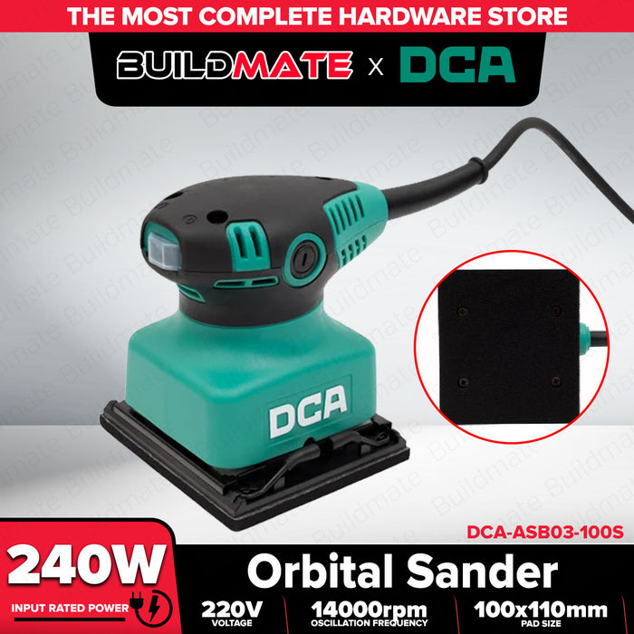 Buildmate x DCA 240W Heavy Duty 220V Orbital Sander 100x110mm Finishing Sander ASB03-100S
