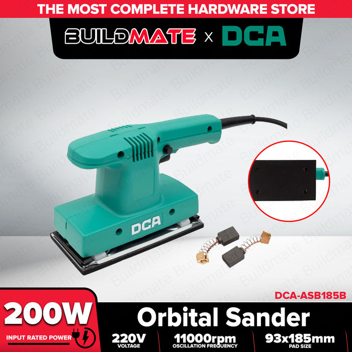 Buildmate x DCA 200W Heavy Duty 220V Orbital Sander 93x185mm Finishing Sander ASB185B