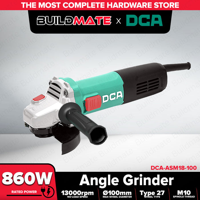 Buildmate x DCA 860W 4in Heavy Duty Angle Grinder Side Switch Ultra Slim Body ASM18-100